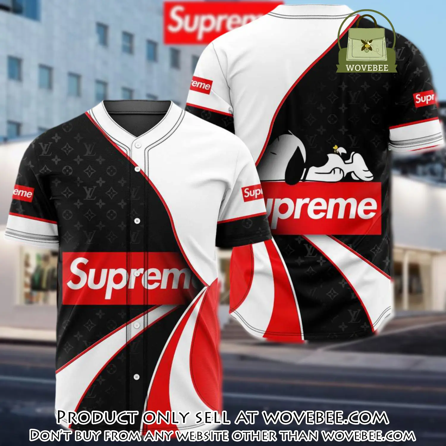 Supreme black white baseball jersey shirt luxury bjs1241 wvb4623377